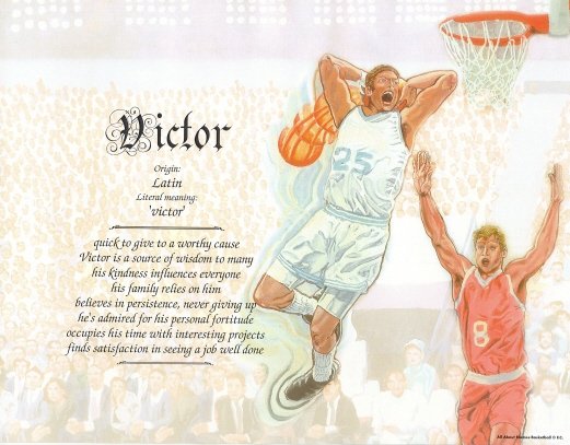BASKETBALL #2 - PERSONALIZED 1 Name Meaning Print - no US s/h fee