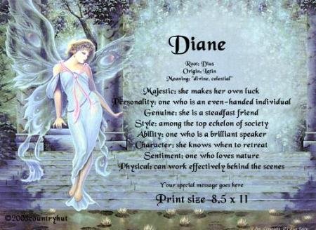 BLUE FAIRY - PERSONALIZED 1 Name Meaning Print - no US s/h fee