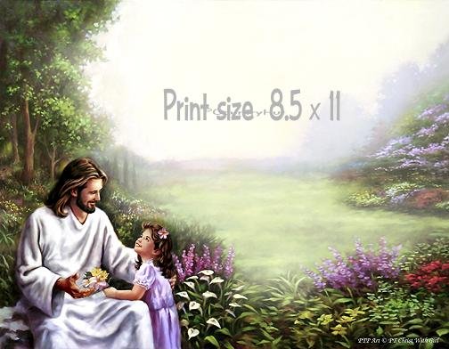 CHRIST with GIRL - PERSONALIZED 1 Name Meaning Print - no US s/h fee