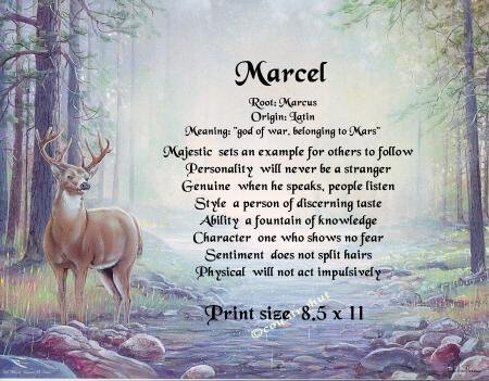 DEER CROSSING - PERSONALIZED 1 Name Meaning Print - no US s/h fee
