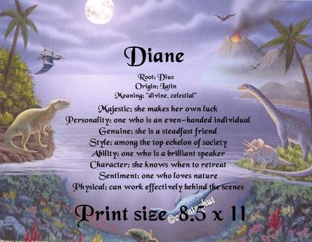 DINOSAURS #1 - PERSONALIZED 1 Name Meaning Print - no US s/h fee