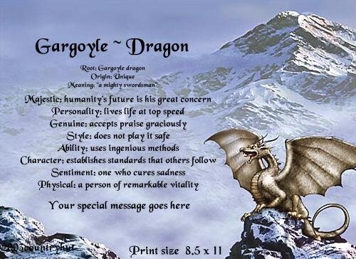 DRAGON #2 - PERSONALIZED 1 Name Meaning Print - no US s/h fee