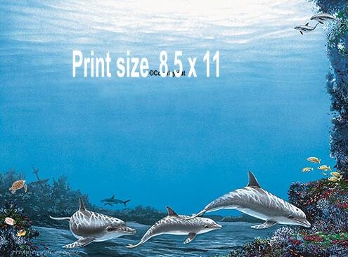 DOLPHINS #5 - PERSONALIZED 1 or 2 Name Meaning Print - no US s/h fee