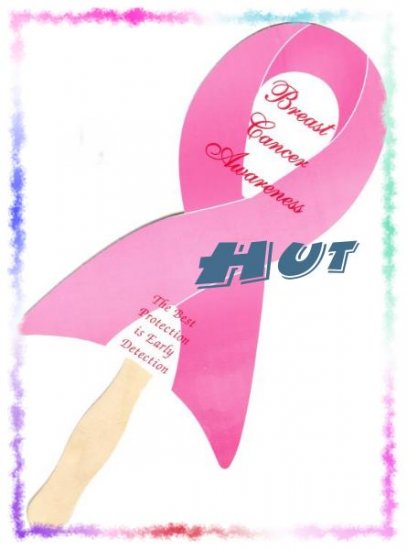 12 PINK RIBBON HAND FANS, Breast Cancer Awareness, (set of 12 hand fans)