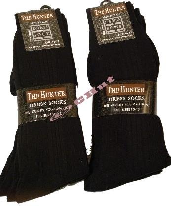MEN'S DRESS SOCKS, size 10-13, Black, 12 pack