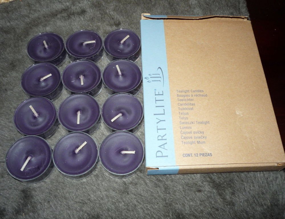 PARTYLITE Tealight BLACK ORCHID Box of 12 NIB VO4699 FREE SHIPPING
