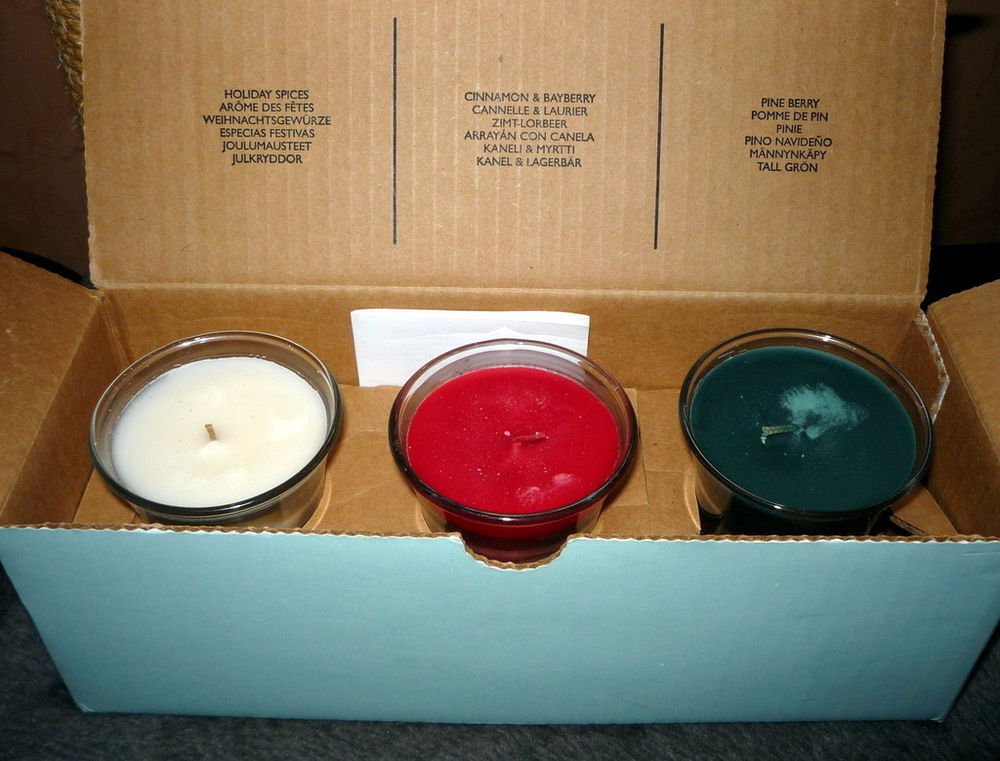 PARTYLITE Christmas 3 Candle Set HOLIDAY SPICES CINNAMON & BAYBERRY PINE BERRY