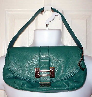 LIZ CLAIBORNE New York Jackie Demi Bag Turquoise Pebbled Leather Purse Handbag
