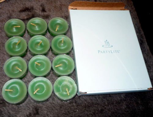 PARTYLITE Tealight SPRUCE IN THE SNOW Box of 12 NIB VO4552 FREE SHIPPING