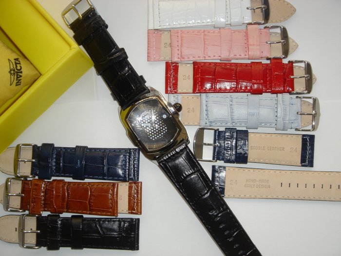 INVICTA,BREITLING 24MM LEATHER STRAP $14.99