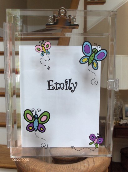 Acrylic Clipboard Busy Boxes BUTTERFLIES