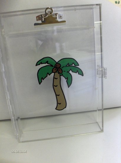 Acrylic Clipboard Busy Box PALM TREE