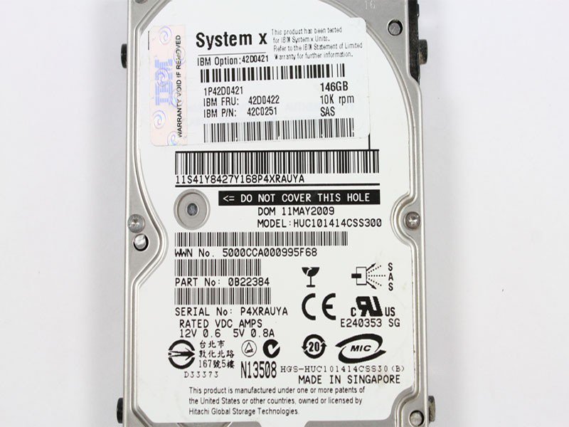 IBM LAPTOP 146GB 2.5IN SAS HDD 42D0421 HUC101414CSS300