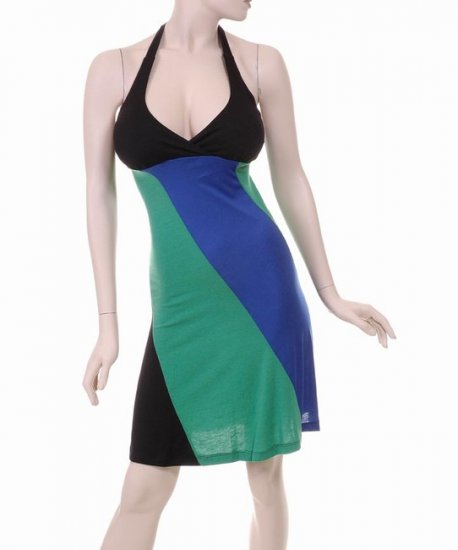 Blue-green-black Dress