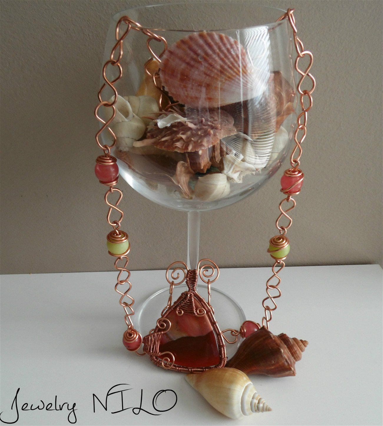 Wire Wrapped Jewelry, Wire Wrapped Necklace,Handmade Wire Wrapped Necklace, Wrapped agate pendant