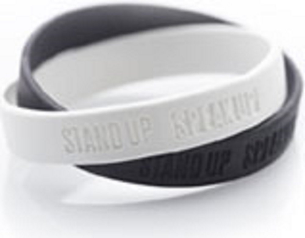 Speak Up Speak Up - Interlocked black & white color wristbands