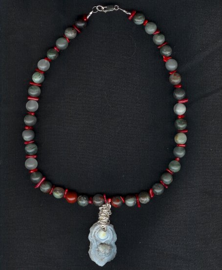 Chalcedony Conch and African Bloodstone ***ON SALE***