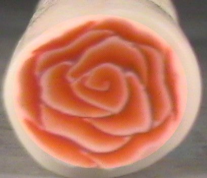 Orange Rose Polymer Clay Cane
