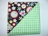 Black Flowers / Green Gingham - Two FAT Quarters (2717)