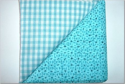 Turqoise Gingham n' Print - Two FAT Quarters (2729)