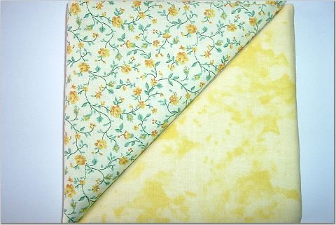 Floral n' Tie Die Yellow - Two FAT Quarters (2730)