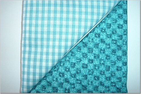 Turqoise Gingham n Print - Two FAT Quarters (2732)