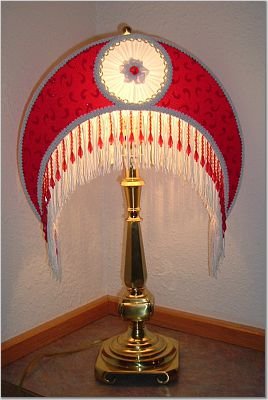 Red Crescent Victorian Lampshade * MUST SEE THIS ONE!
