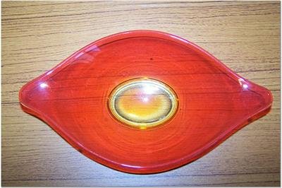 Glowing Antique Orange and Yellow Candy Dish