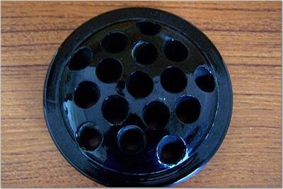 Vintage Black Glass Floral Frog