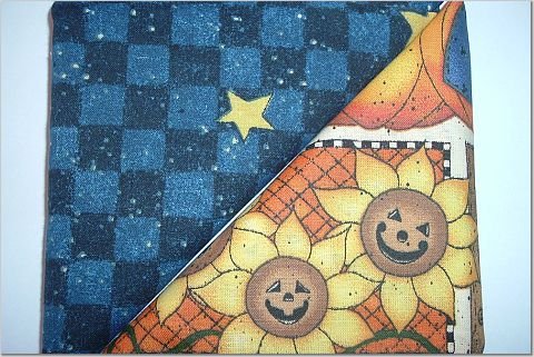 Halloween Print n Navy Blue w/Stars - Two FAT Quarters (2739)