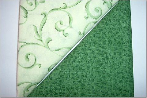 Mint Green Swirls n Forest GreenPrint - Two FAT Quarters (2741)