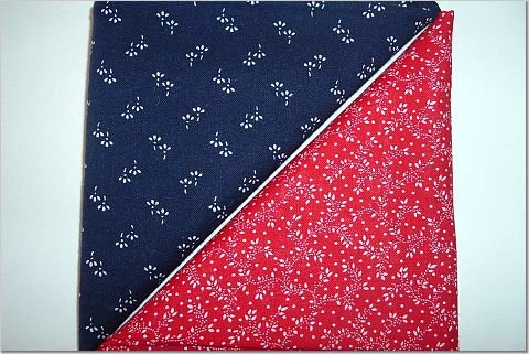 Red n Navy Print - Two FAT Quarters (2755)