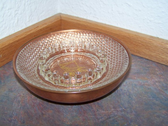 Vintage Copper n' Glass Ashtray