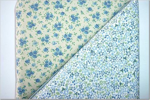 Tiny Country Blue Floral Patterns - TWO Fat Quarters (2796)