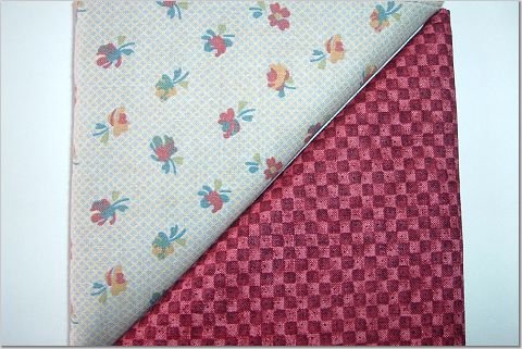 Autumn Country Floral n' Brick Red Print - TWO Fat Quarters (2798)
