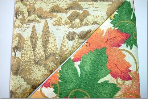 Trees n' Autumn Leaves Fall Print - TWO Fat Quarters (2804)