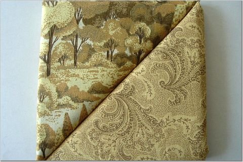 Trees n' Fancy Swirls Print - TWO Fat Quarters (2827)