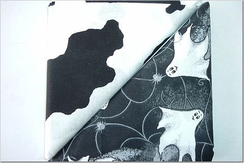 Cow Print n' Ghosts and Webs Halloween - TWO Fat Quarters (2840)