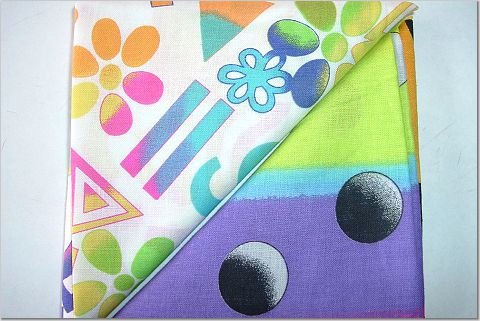 Neon Crazy n' Rainbow Print - TWO Fat Quarters (2853)