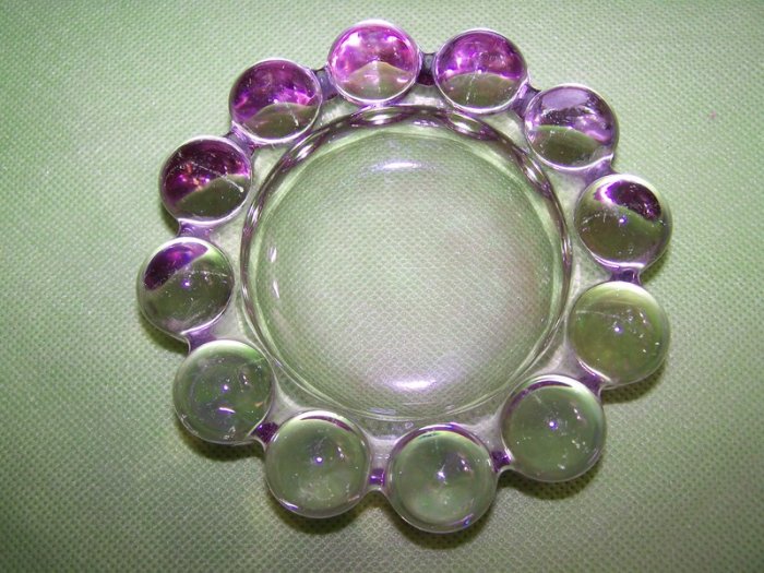 Heavy Pale Amethyst Lavendar Purple Awesome Ashtray Dish