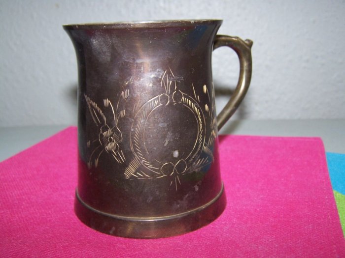 Solid Brass Etched Mug
