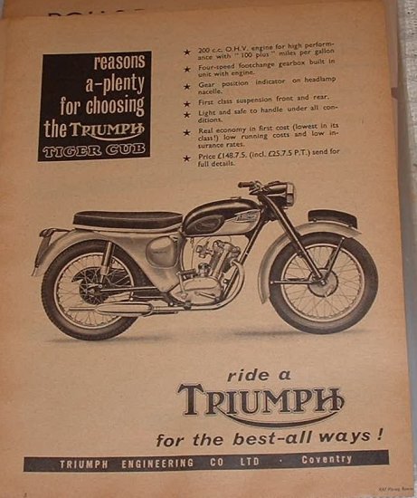 1960s Triumph motorcycle ad