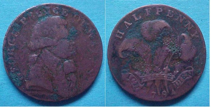 Brighton England 1794 halfpenny token George Prince of Wales