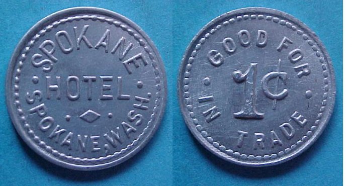 Spokane WA Spokane Hotel 1c merchant token
