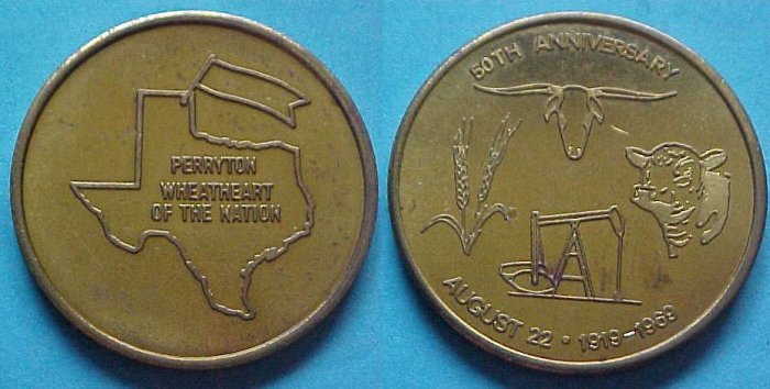 Perryton TX 50th Anniversary 1969 medal