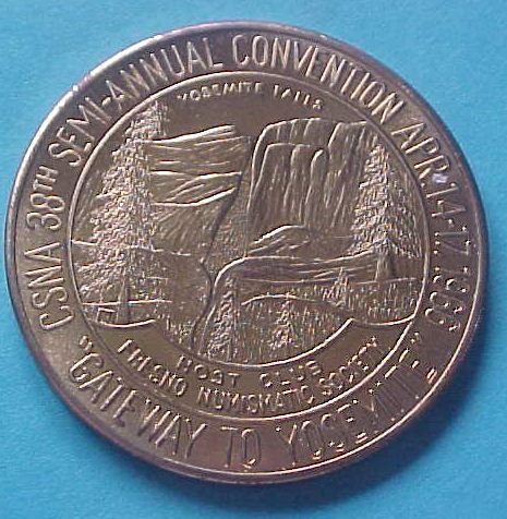 California State Numismatic Association CSNA Spring 1966 medal - Yosemite