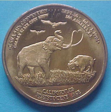California State Numismatic Association CSNA Fall 1994 medal - California's Pleistocene Age