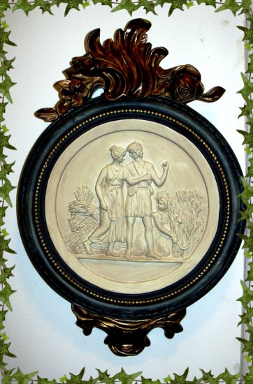FRENCH INSPIRED WALL PLAQUE LADY WITH WHEAT