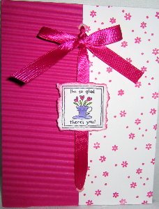 Handmade Card - Friendship Pink/White