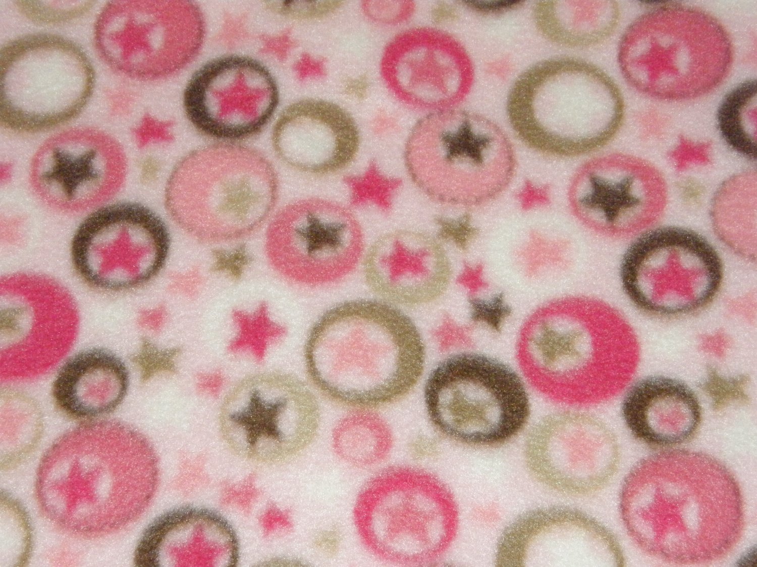 $21.75 Antipill Fleece Throw 45" x 45" Circles-Stars - and 14" X 14" Lovey For the Child to Hold